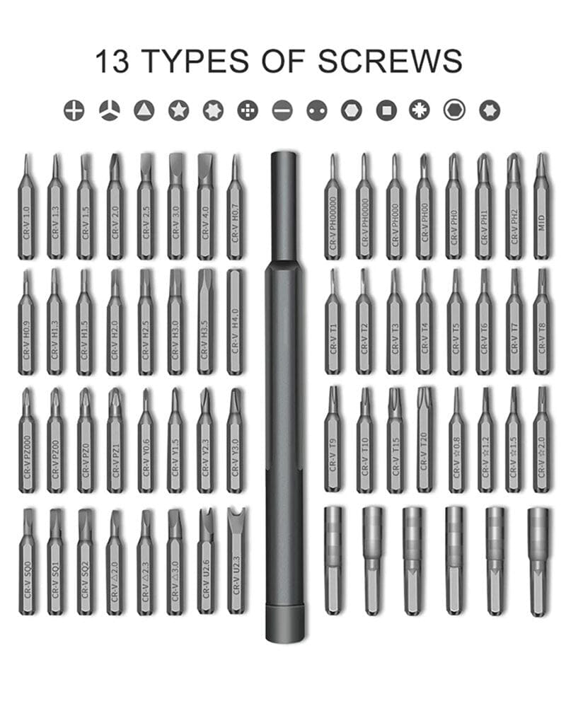 Schraubendreher Set 63-teilig, magnetisch, Feinmechanik Schraubenzieher Satz - werkzeug-online24