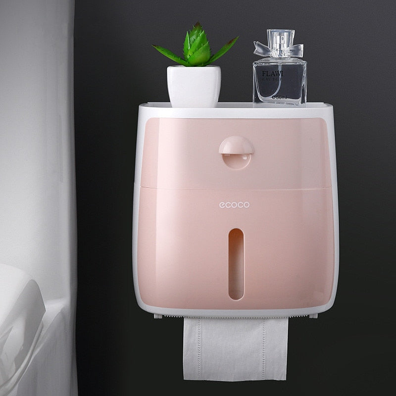 Toilettenpapierhalter Box mit Ablage, verschiedene Farben - werkzeug-online24