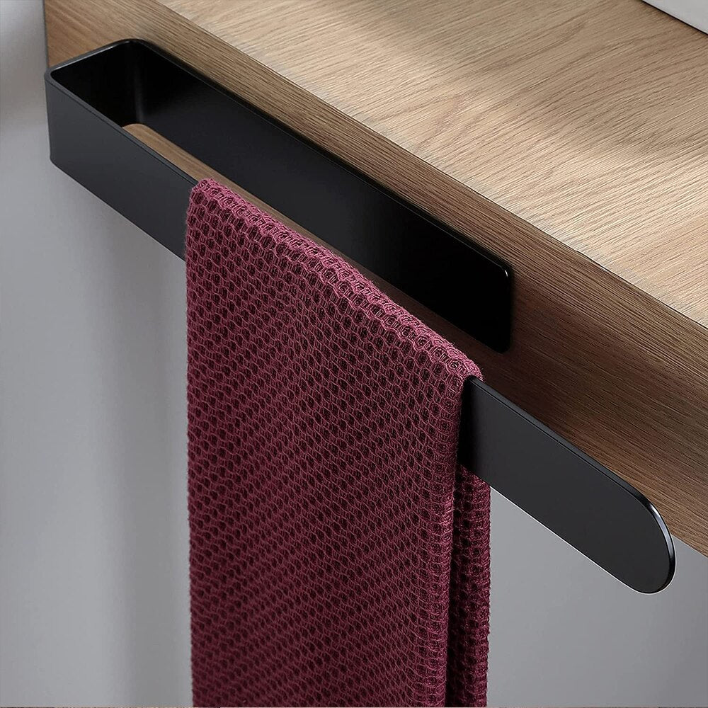 Handtuchhalter, Handtuchhaken Edelstahl, Mattschwarz, Silber, selbstklebend - werkzeug-online24