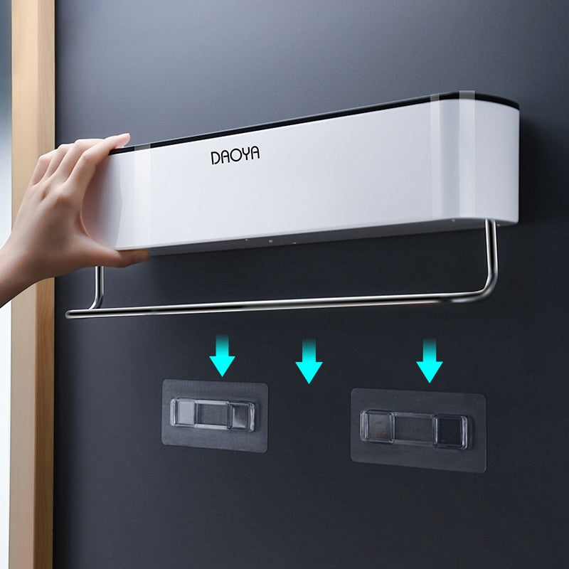 Duschablage, Duschkorb, selbstklebend, Design weiß - werkzeug-online24