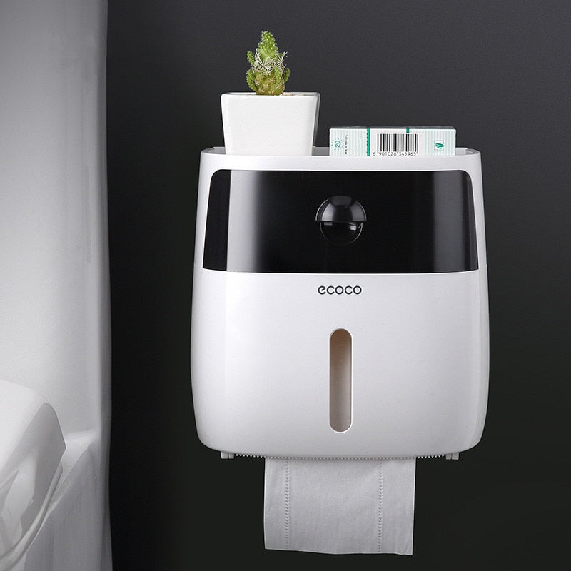 Toilettenpapierhalter Box mit Ablage, verschiedene Farben - werkzeug-online24