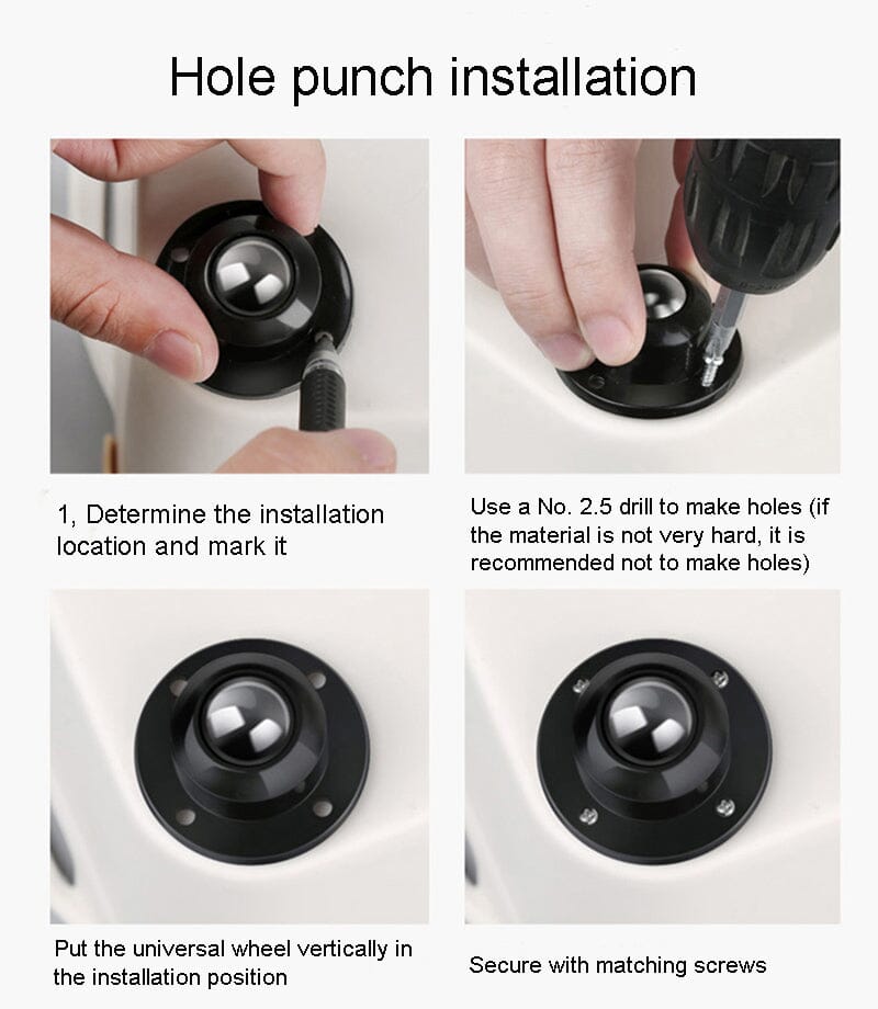 Möbelrollen, Schrankrollen Set 4 Stück - werkzeug-online24