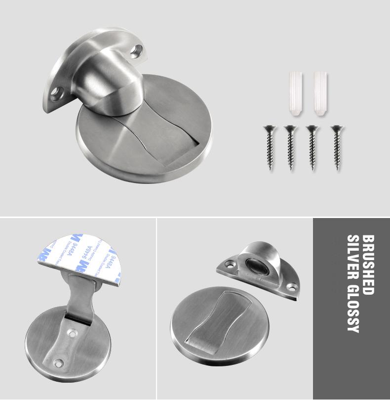 Magnetischer Türstopper selbstklebend oder Bohren Edelstahl - werkzeug-online24