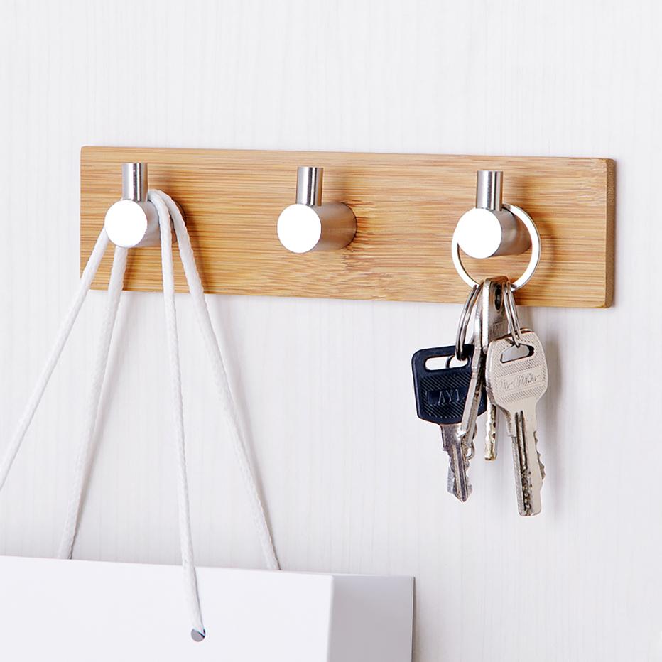 Hakenleiste Holz, Garderobenhaken, selbstklebend, verschiedene Ausführungen - werkzeug-online24