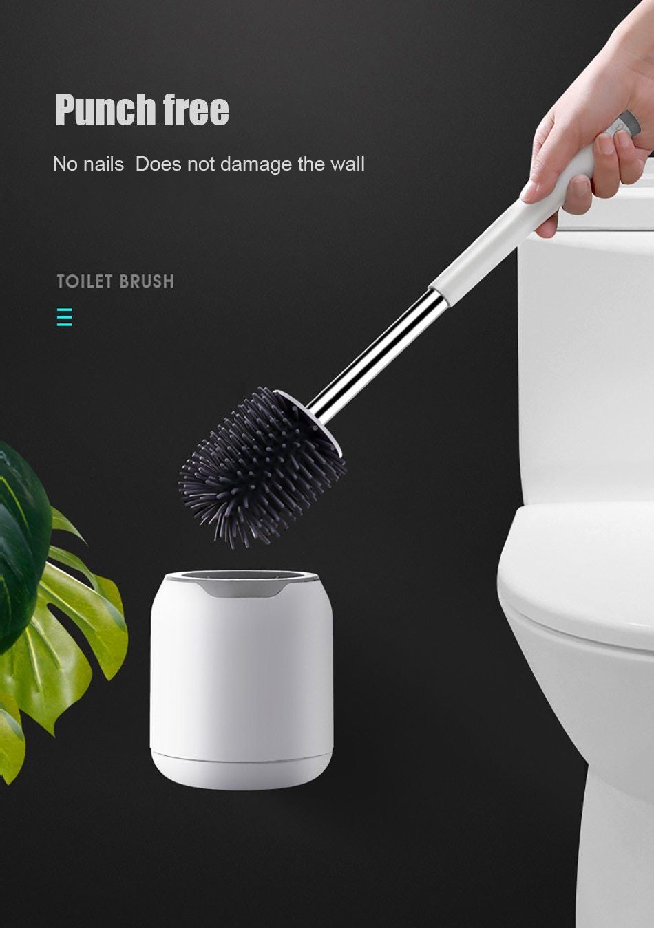 Toilettenbürste TPR Soft, Wandhalterung oder stehend - werkzeug-online24