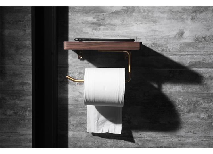 Toilettenpapierhalter Massivholz, Messing - werkzeug-online24