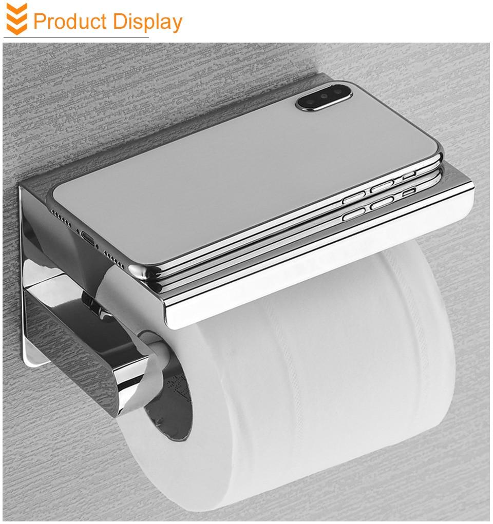 Toilettenpapierhalter Edelstahl, Klopapierhalter mit Ablage - werkzeug-online24