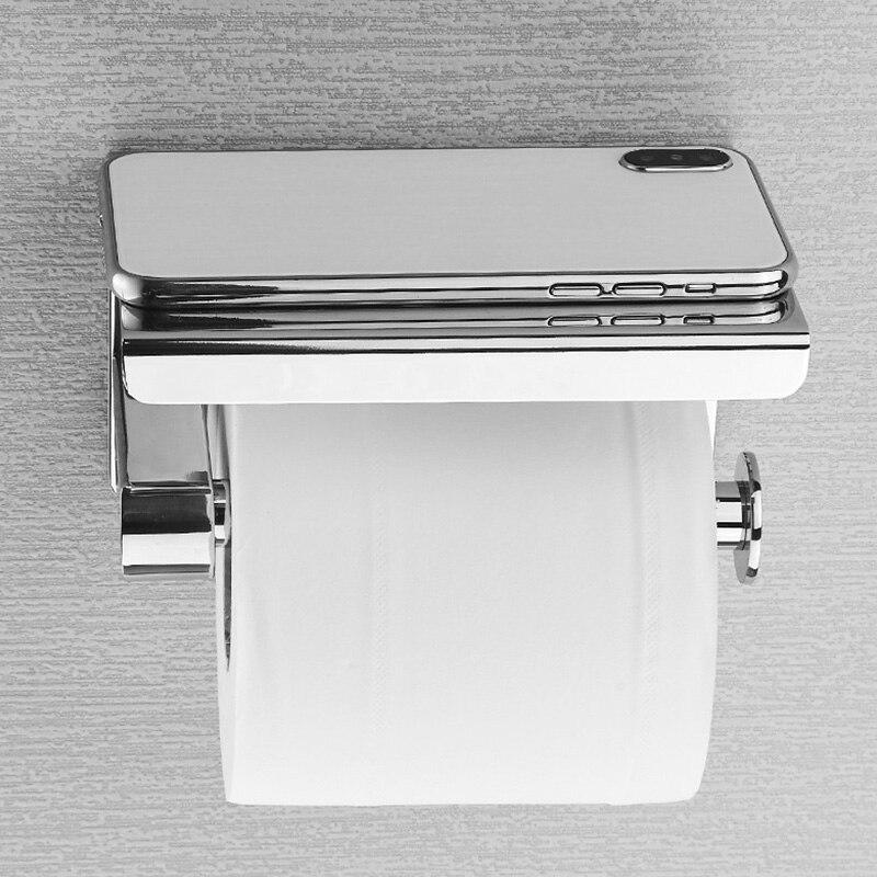 Toilettenpapierhalter Edelstahl, Klopapierhalter mit Ablage - werkzeug-online24