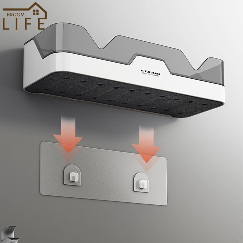 Duschablage, Duschkorb, selbstklebend, Design weiß/ Schwarz - werkzeug-online24