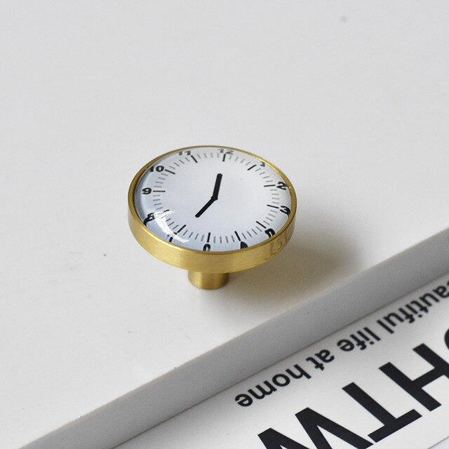 Möbelknöpfe, Kommodenknöpfe Messing Design Uhr - werkzeug-online24