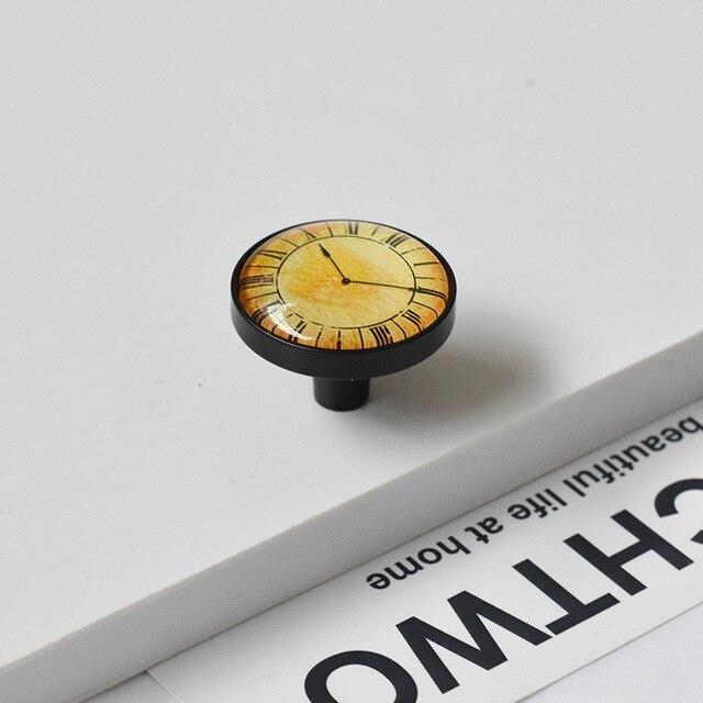 Möbelknöpfe, Kommodenknöpfe Messing Design Uhr - werkzeug-online24