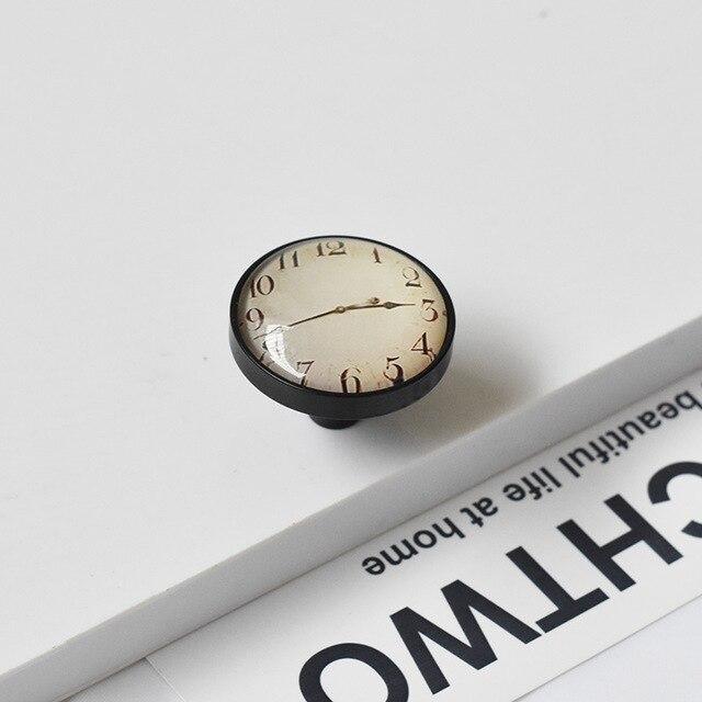 Möbelknöpfe, Kommodenknöpfe Messing Design Uhr - werkzeug-online24