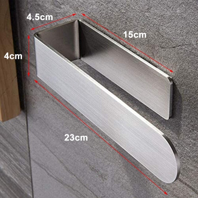 Handtuchhalter, Handtuchhaken Edelstahl, Mattschwarz, Silber, selbstklebend - werkzeug-online24
