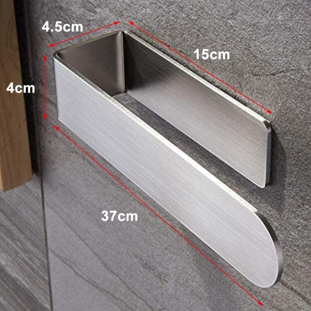 Handtuchhalter, Handtuchhaken Edelstahl, Mattschwarz, Silber, selbstklebend - werkzeug-online24