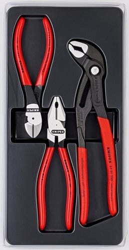KNIPEX Zangensatz Kraft-Paket 3-teilig poliert Kunststofftiefziehteil - 00 20 10 - werkzeug-online24