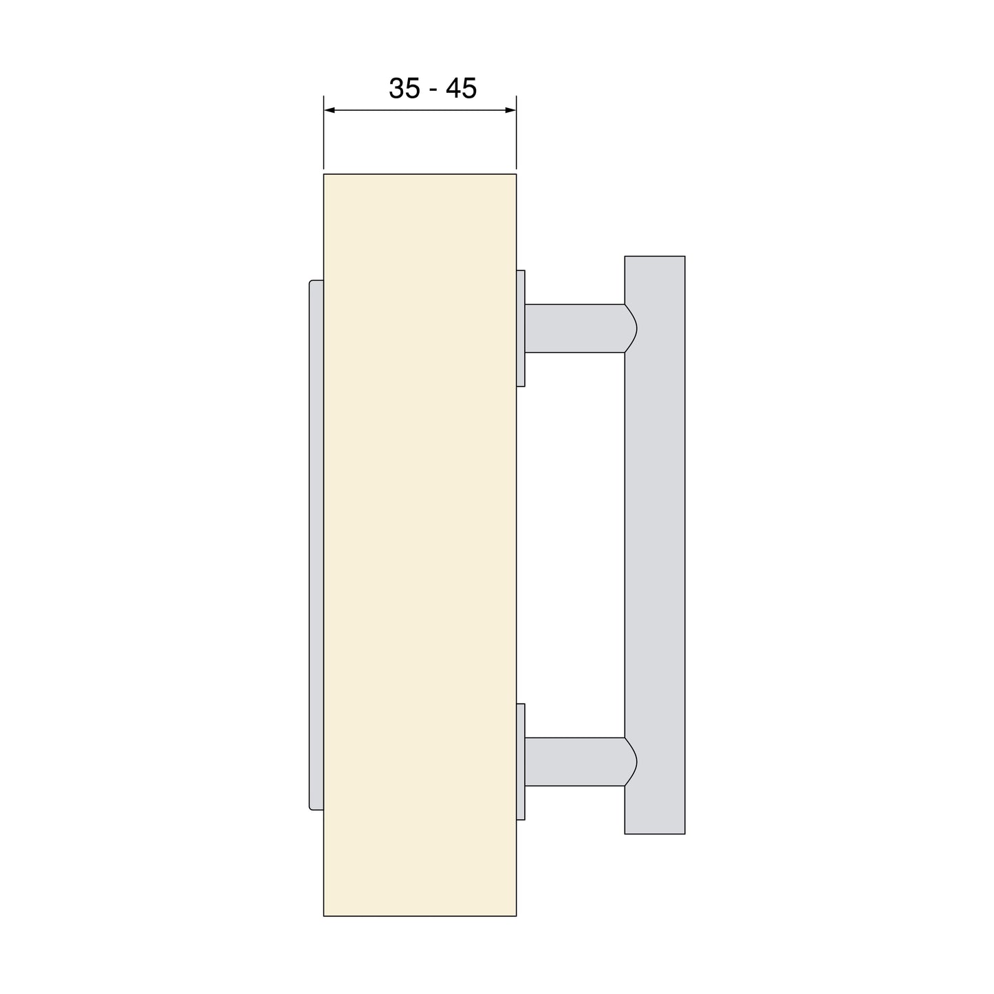 Emuca Griff für Holzschiebetüren Pasadena, Länge 240 mm, 180 mm Achsenabstand, Stahl, Schwarz strukturiert - werkzeug-online24