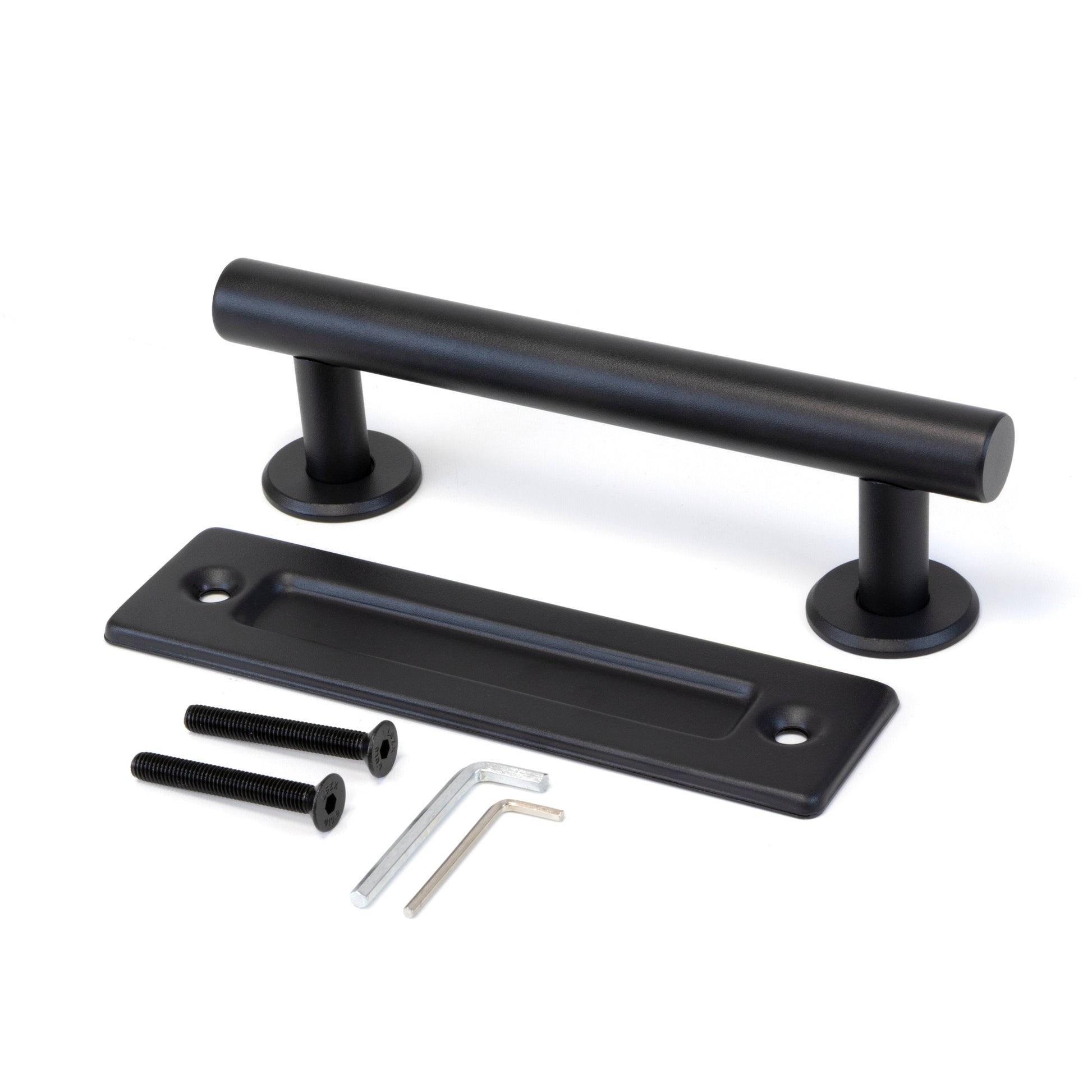Emuca Griff für Holzschiebetüren Pasadena, Länge 240 mm, 180 mm Achsenabstand, Stahl, Schwarz strukturiert - werkzeug-online24