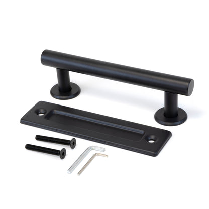 Emuca Griff für Holzschiebetüren Pasadena, Länge 240 mm, 180 mm Achsenabstand, Stahl, Schwarz strukturiert - werkzeug-online24
