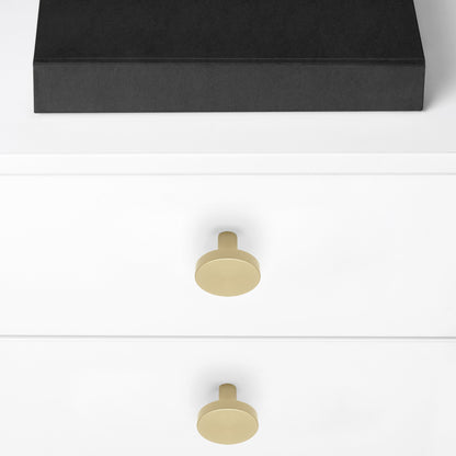 Emuca Set 10 Möbelknöpfe, Schrankknöpfe Uppsala, Durchmesser 30mm, Aluminium - werkzeug-online24