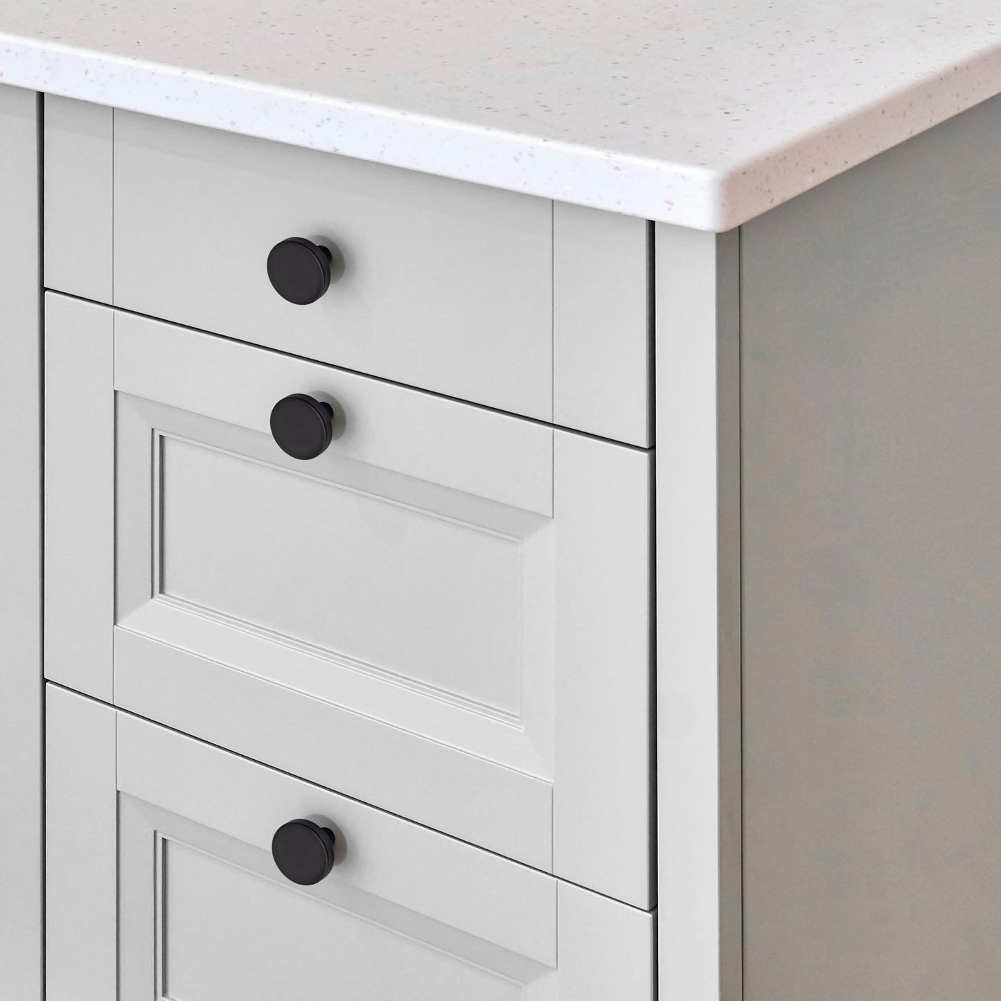 Emuca Set 10 Möbelknöpfe, Schrankknöpfe Uppsala, Durchmesser 30mm, Aluminium - werkzeug-online24