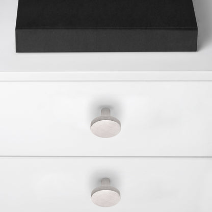 Emuca Set 10 Möbelknöpfe, Schrankknöpfe Uppsala, Durchmesser 30mm, Aluminium - werkzeug-online24
