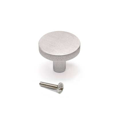 Emuca Set 10 Möbelknöpfe, Schrankknöpfe Uppsala, Durchmesser 30mm, Aluminium - werkzeug-online24