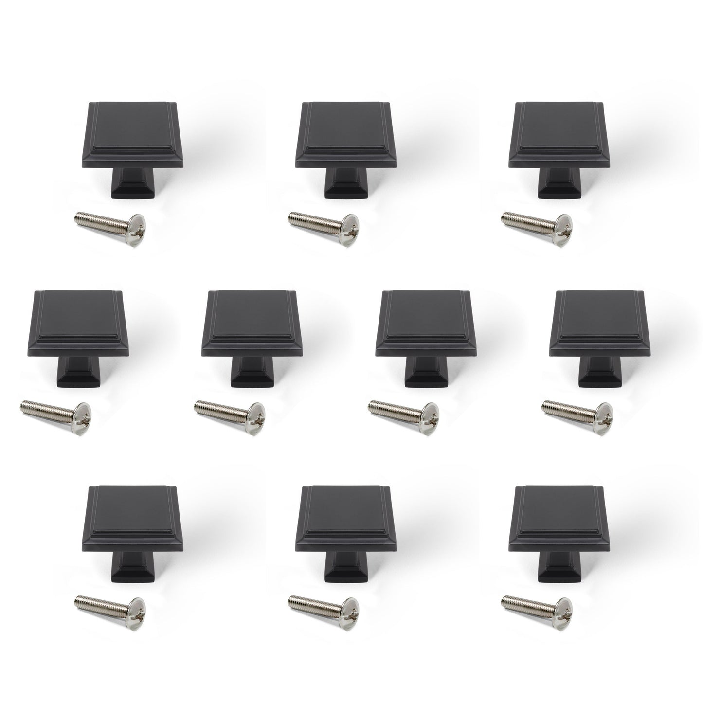 Emuca Set 10 MöbelknöpfeSchrankknöpfe, Ceuta, 31.5x31.5mm, Zamak - werkzeug-online24