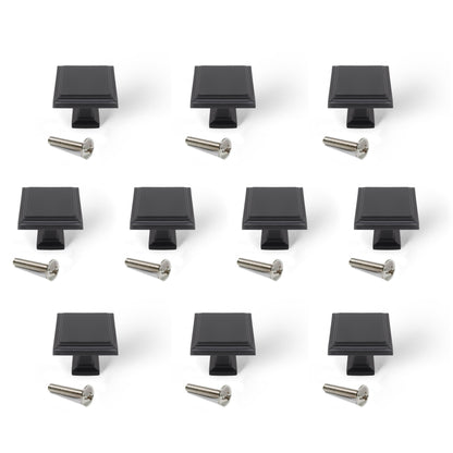 Emuca Set 10 MöbelknöpfeSchrankknöpfe, Ceuta, 31.5x31.5mm, Zamak - werkzeug-online24