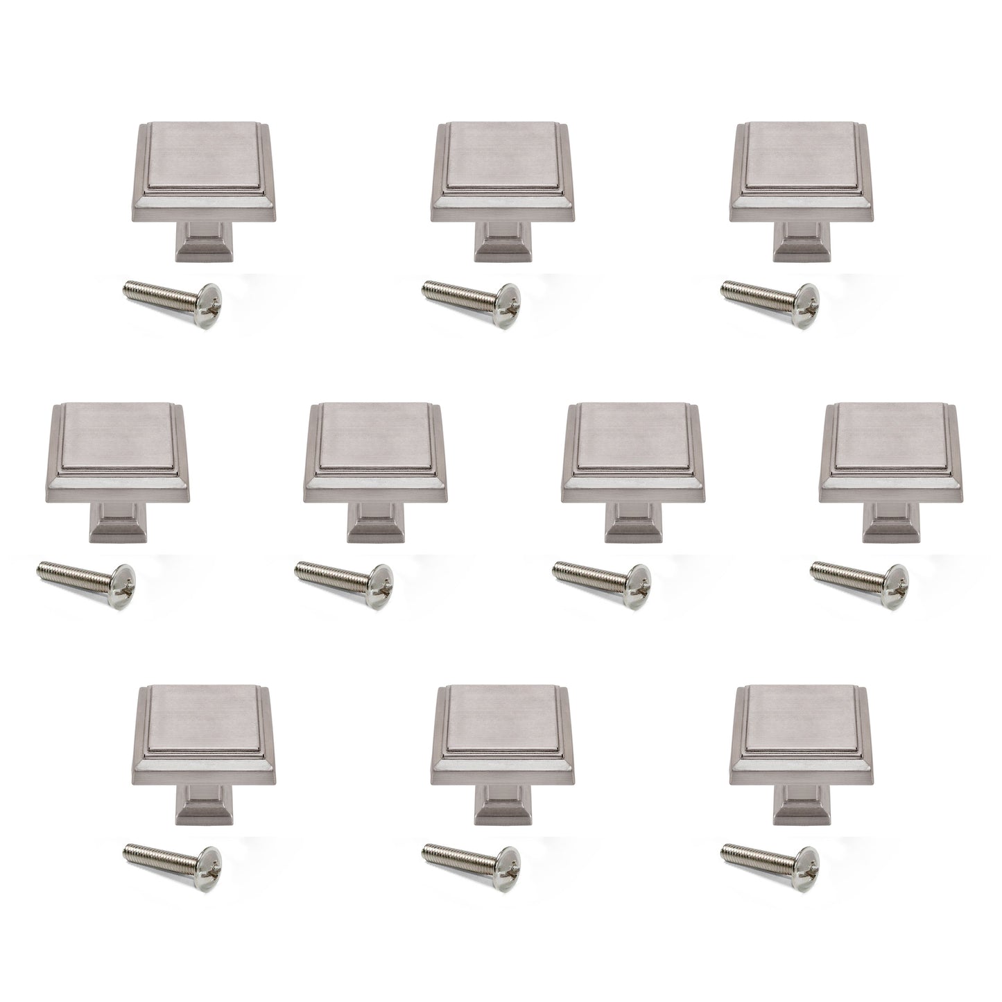 Emuca Set 10 MöbelknöpfeSchrankknöpfe, Ceuta, 31.5x31.5mm, Zamak - werkzeug-online24