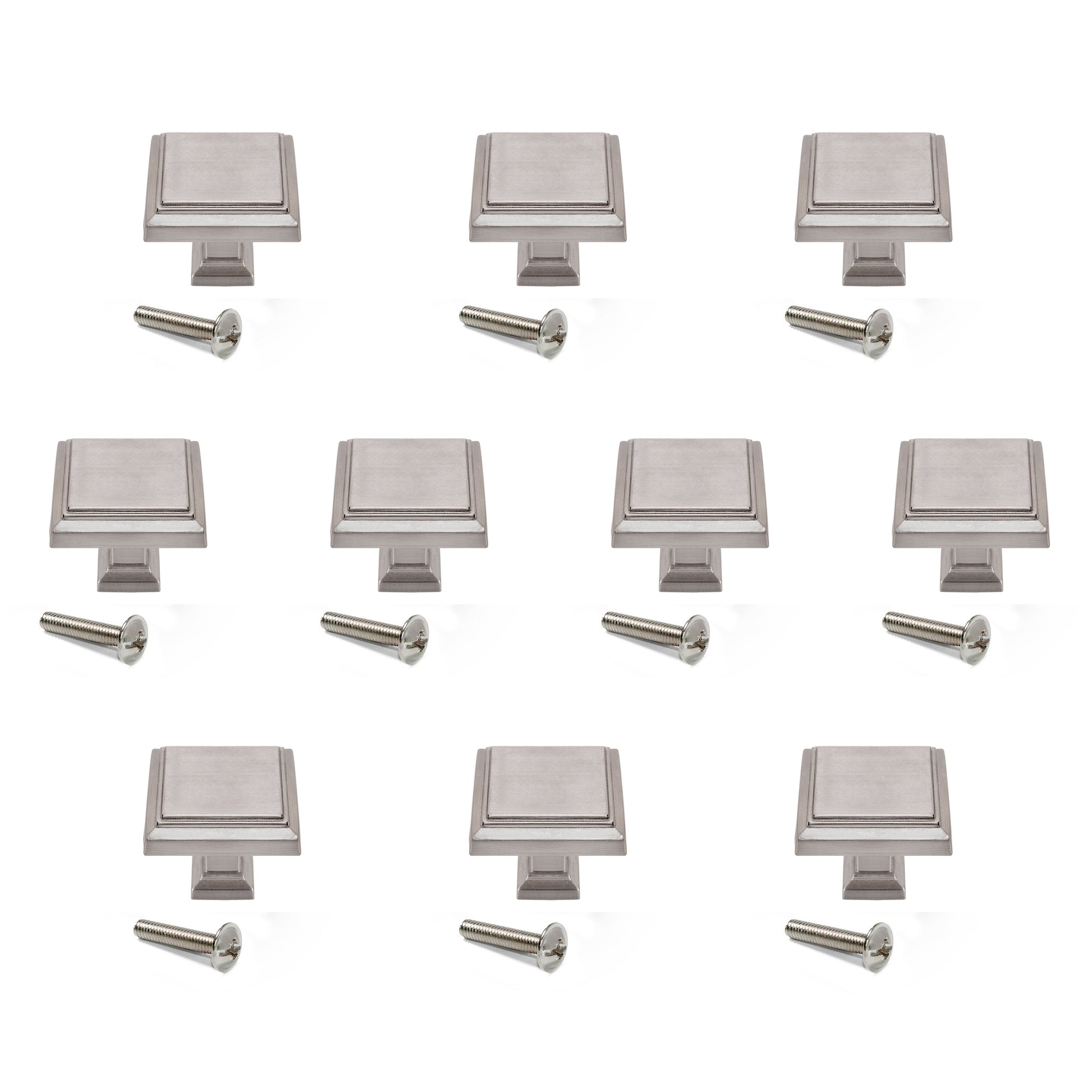 Emuca Set 10 MöbelknöpfeSchrankknöpfe, Ceuta, 31.5x31.5mm, Zamak - werkzeug-online24