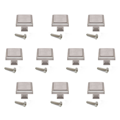 Emuca Set 10 MöbelknöpfeSchrankknöpfe, Ceuta, 31.5x31.5mm, Zamak - werkzeug-online24