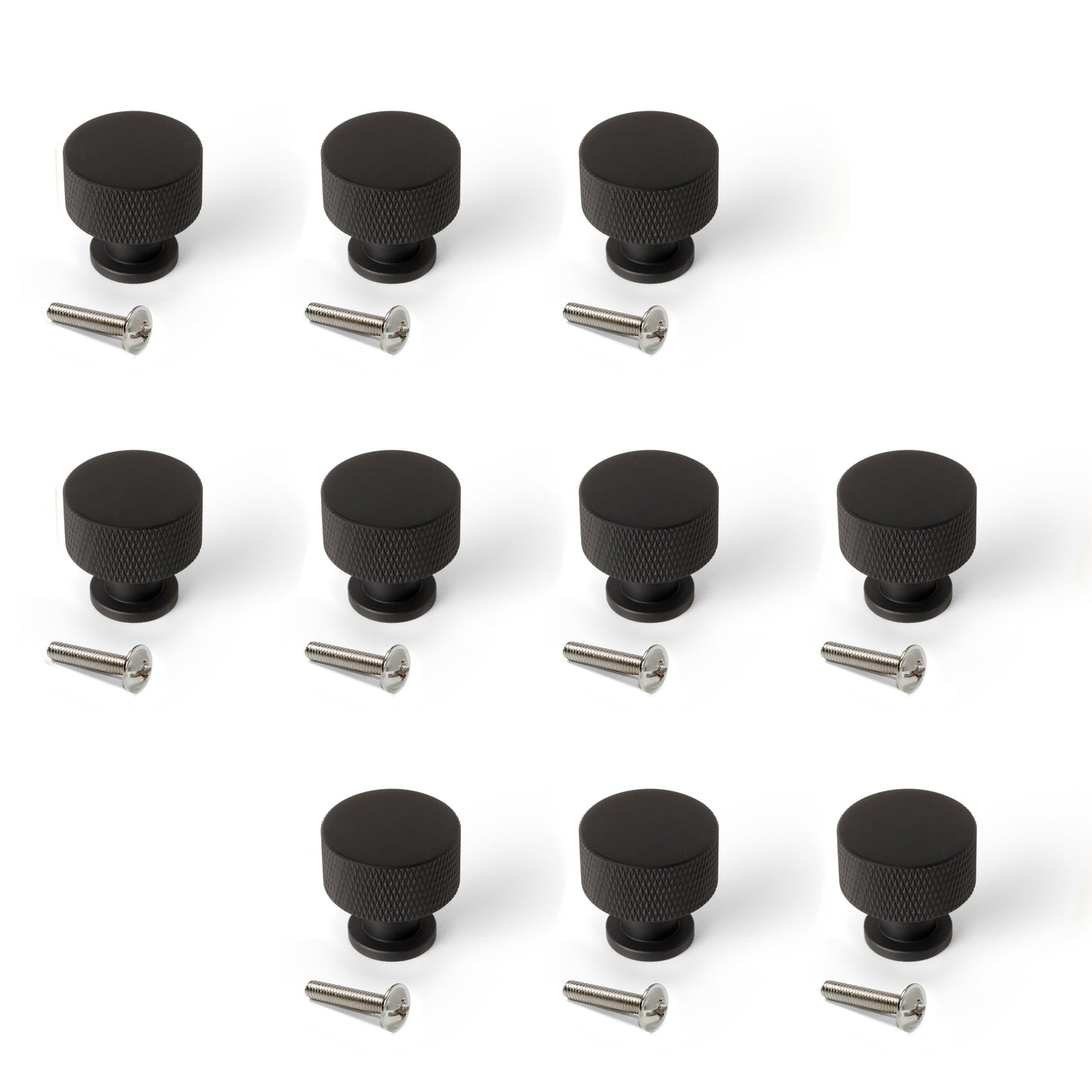 Emuca Set 10 Möbelknöpfe Argos, Durchmesser 30mm, Aluminium, Gold, Schwarz - werkzeug-online24