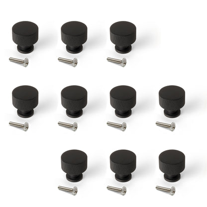 Emuca Set 10 Möbelknöpfe Argos, Durchmesser 30mm, Aluminium, Gold, Schwarz - werkzeug-online24