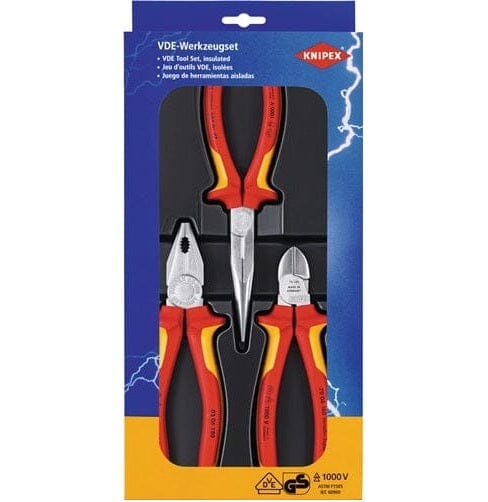 KNIPEX Zangensatz Elektro-Paket 3-teilig VDE - 00 20 12 - werkzeug-online24
