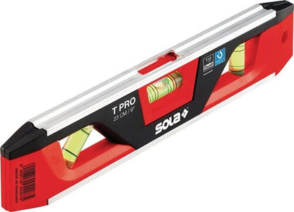 SOLA Torpedowasserwaage T PRO 23 cm Aluminium/ABS Kunststoff rot/schwarz 1 mm/m 1 mm/m - werkzeug-online24