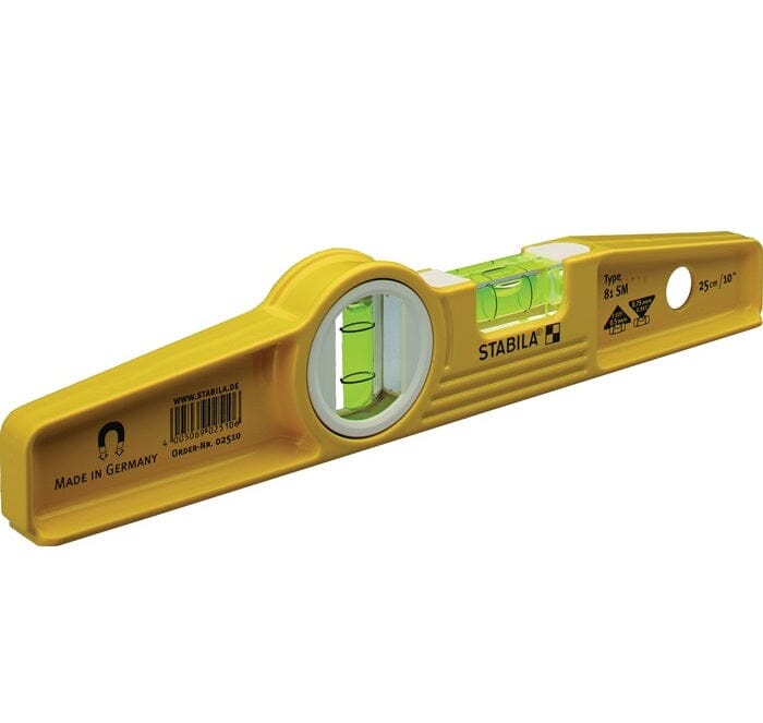 STABILA Torpedowasserwaage 81 SM 25 cm Aluminium gelb - werkzeug-online24