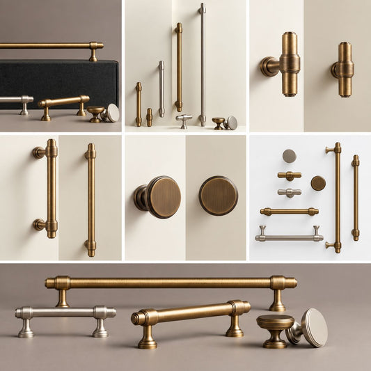Möbelgriff aus massivem Messing – französischer Retro-Stil in Antik-Bronze