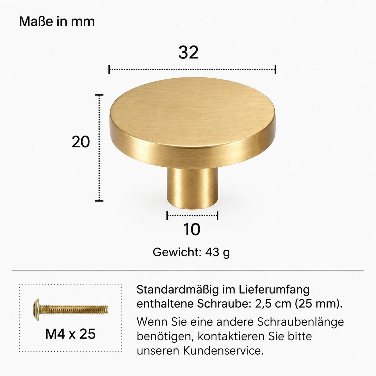 Möbelknöpfe, Kommodenknöpfe aus Messing - werkzeug-online24