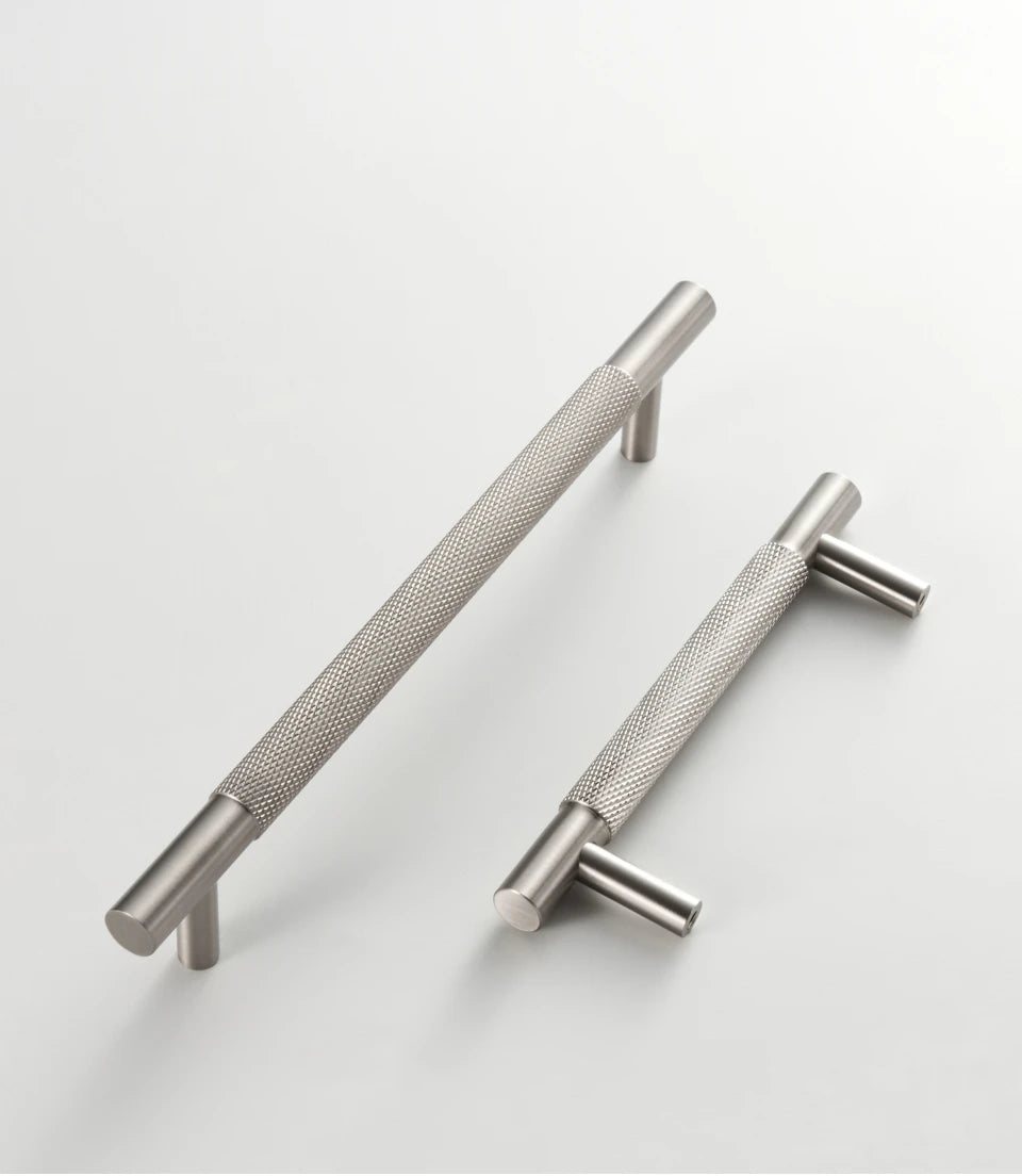 Massive Messing Schrankgriffe Silber, Rautenschliff, Messing-Möbelgriffe - werkzeug-online24