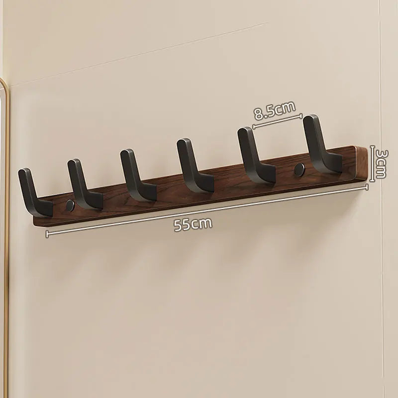 Garderobe Mit Regal & 4 Haken - Wandhalterung Aus Holz & Metall Für Diele, Schlafzimmer, Wohnzimmer