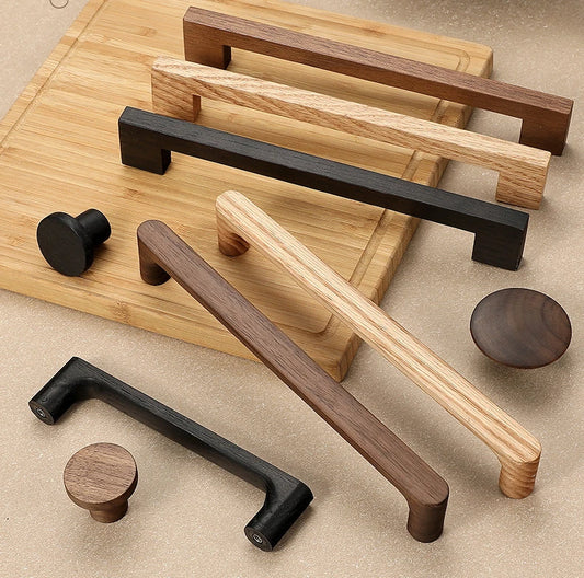 Küchengriffe aus Holz schwarz, Möbelgriffe aus Holz in verschiedenen Farben - werkzeug-online24