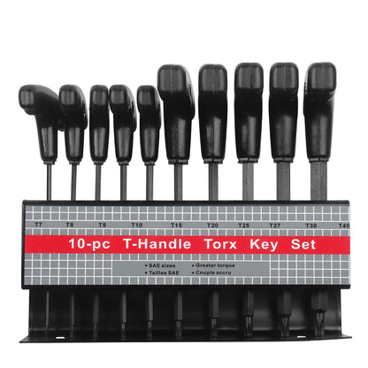 Innensechskantschlüssel, Innensechsrund, T-Griff, Stiftschlüssel, Set 10 Stück 2 mm - 10 mm - werkzeug-online24