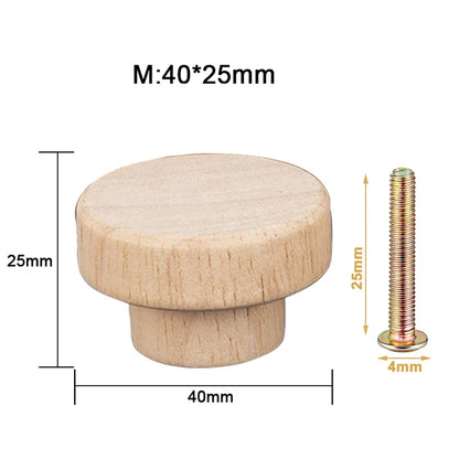 Set 10 Stück Rattan Möbelknöpfe, Holz Kommodenknöpfe, Natur, Weiß, Holz Schrankknöpfe Schubladenknöpfe - werkzeug-online24