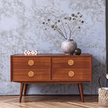 Set 10 Stück Rattan Möbelknöpfe, Holz Kommodenknöpfe, Natur, Weiß, Holz Schrankknöpfe Schubladenknöpfe - werkzeug-online24