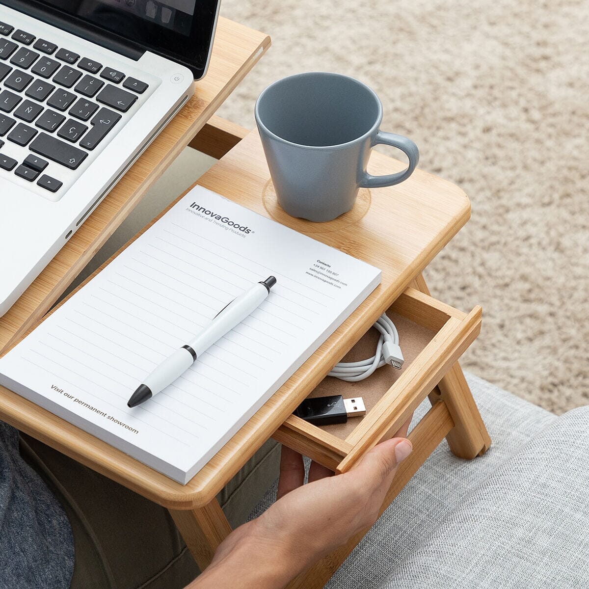 Betttisch, Laptoptisch aus Bambus, klappbar Lapwood InnovaGoods - werkzeug-online24