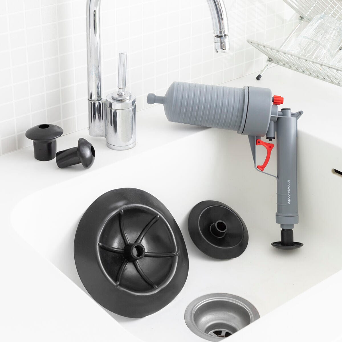 Universelle Pressluftpistole zur Abflussreiniung, mit Adaptern KlinGun InnovaGoods - werkzeug-online24