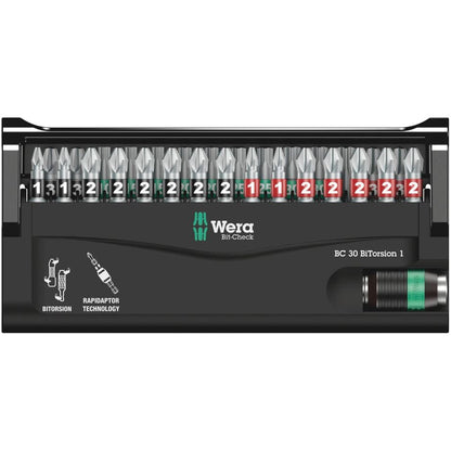 WERA Bitsortiment Bit-Check 30 BiTorsion 1 30-teilig PH/PZD/TX - werkzeug-online24