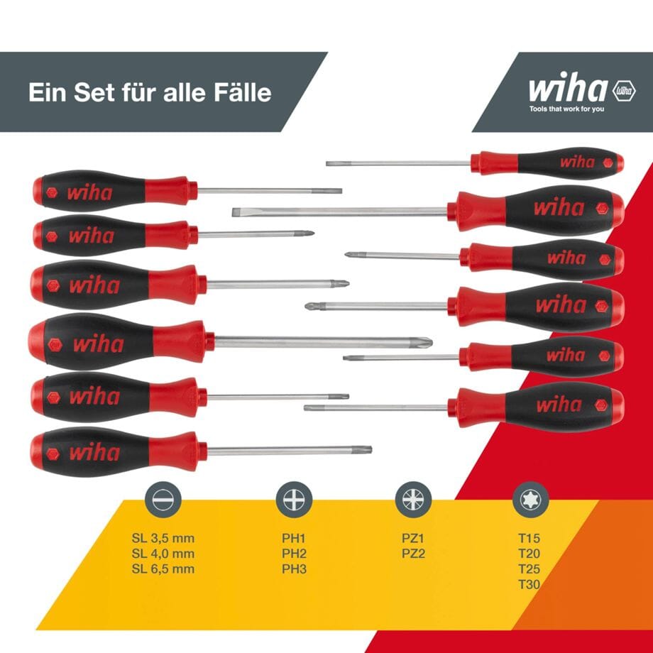 Wiha Schraubendrehersatz 302 H12 12-teilig - werkzeug-online24