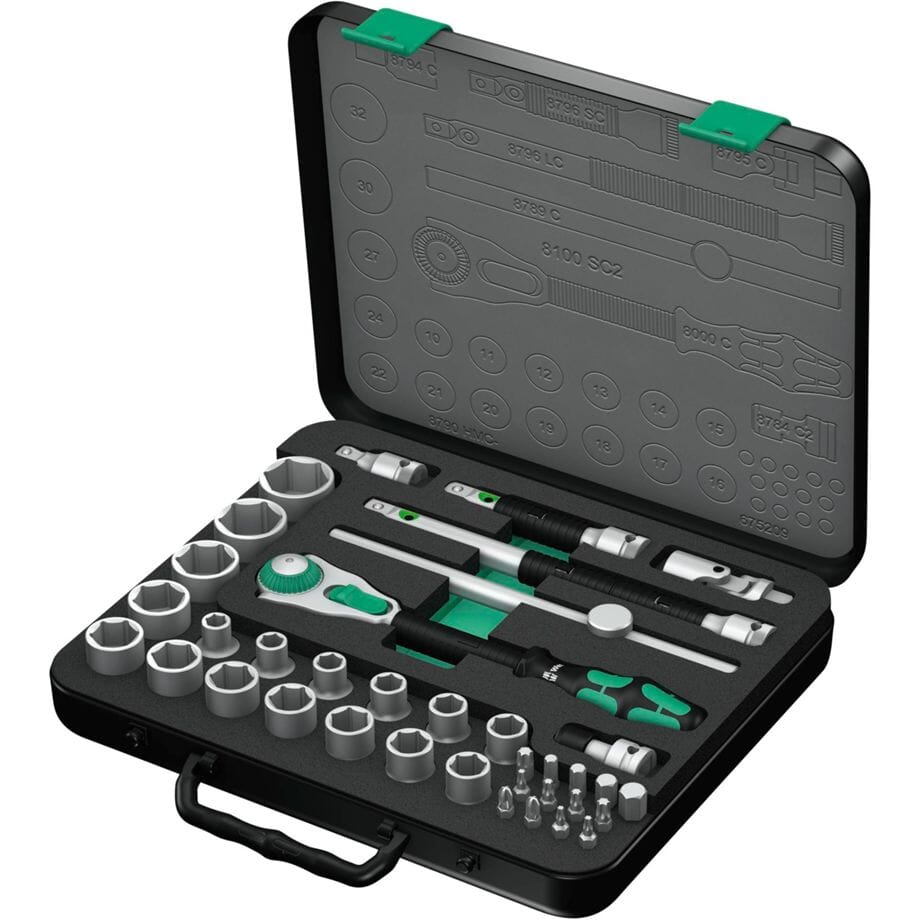 Wera 8100 SC 2 Zyklop Speed Knarrensatz 1/2"-Antrieb metr. - werkzeug-online24