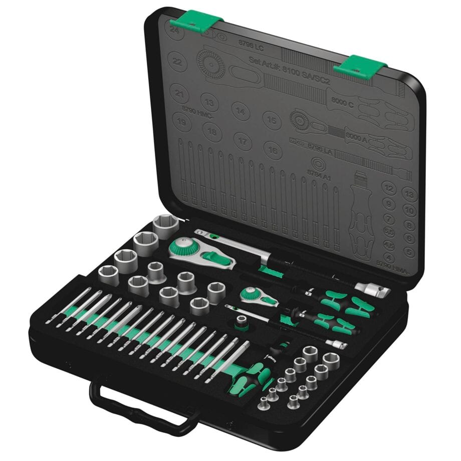 Wera Steckschlüsselsatz 8100 SA/SC 2 Zyklop 43-teilig 1/4 - werkzeug-online24